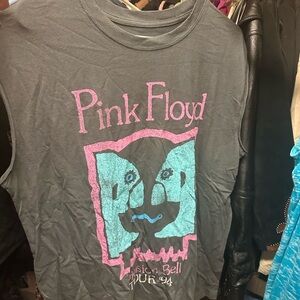 Pink Floyd Dark Gray Tank‎ Top with Pink and Blue Graphic
